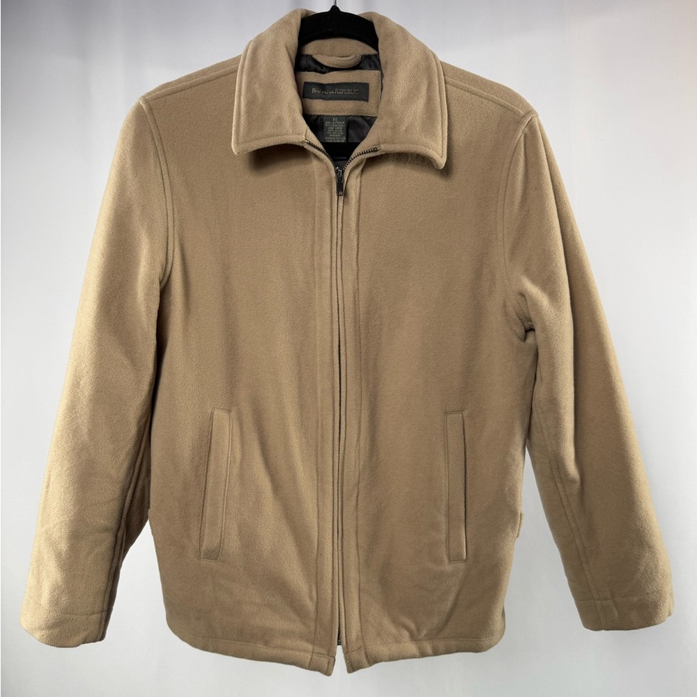 Banana Republic Virgin Wool Cashmere Blend Zip Up Jacket in Light Brown Size XS‎